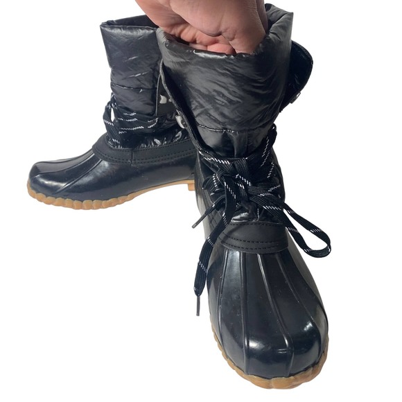 Sporto Thermolite Black Liquid Look Snow Boots NWT NEW Size 11 Womens - Picture 3 of 9